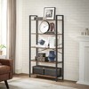 VASAGLE Bookshelf, 5-Tier Storage Rack with Steel Frame, Industrial Style, Rustic Brown and Black - 3 of 4