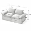 AENKYO Modular Cloud Sofa Set - Corduroy Modular Sectional Couch with Pillows, Living Room Sectional with Deep Seating & No Tools Assembly, Beige - 4 of 4