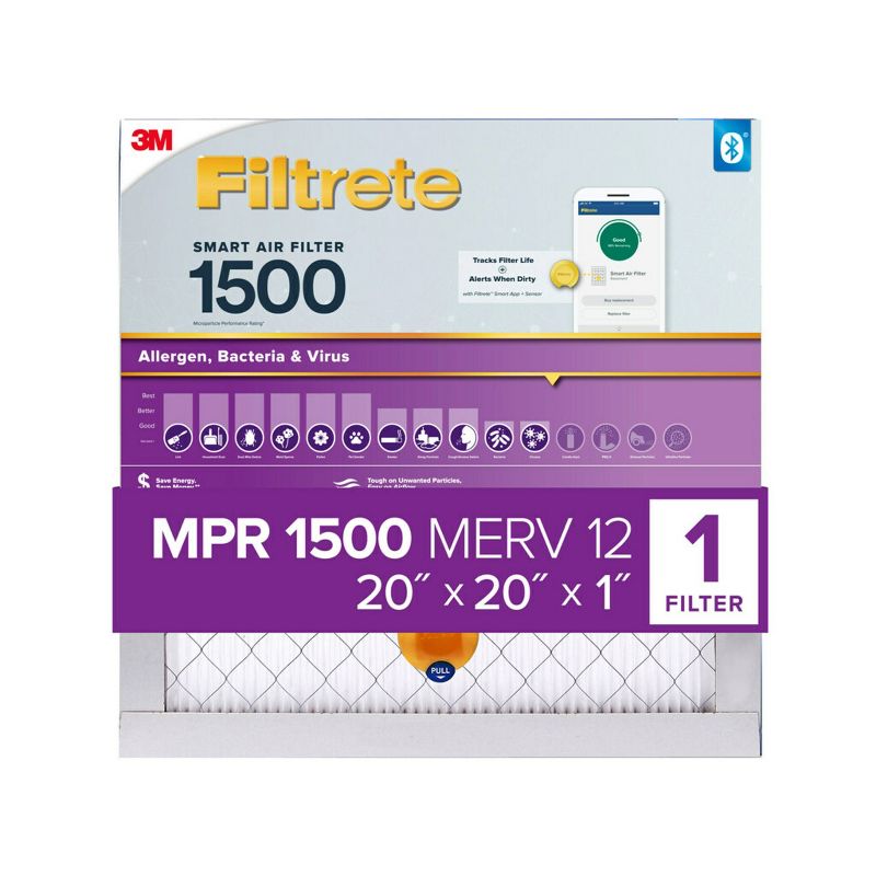 Filtrete Smart Air Filter Allergen Bacteria and Virus 1500 MPR, 1 of 7