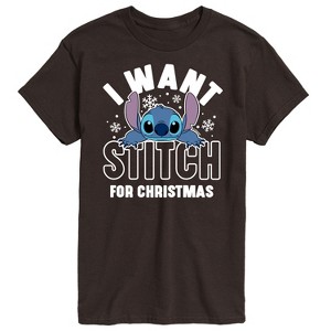 Men's - Lilo and Stitch - I Want A Stitch For Christmas Short Sleeve Graphic T-Shirt - 1 of 4