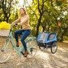 Costway Dog Bike Trailer Foldable Pet Cart with 3 Entrances  for Travel Grey/Red/Blue - 3 of 4