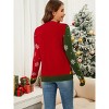 Women's Christmas Ugly Cardigans Sweater Ribbed Kint Open Front Long Sleeve Button Down Sweaters Cardigan - 4 of 4