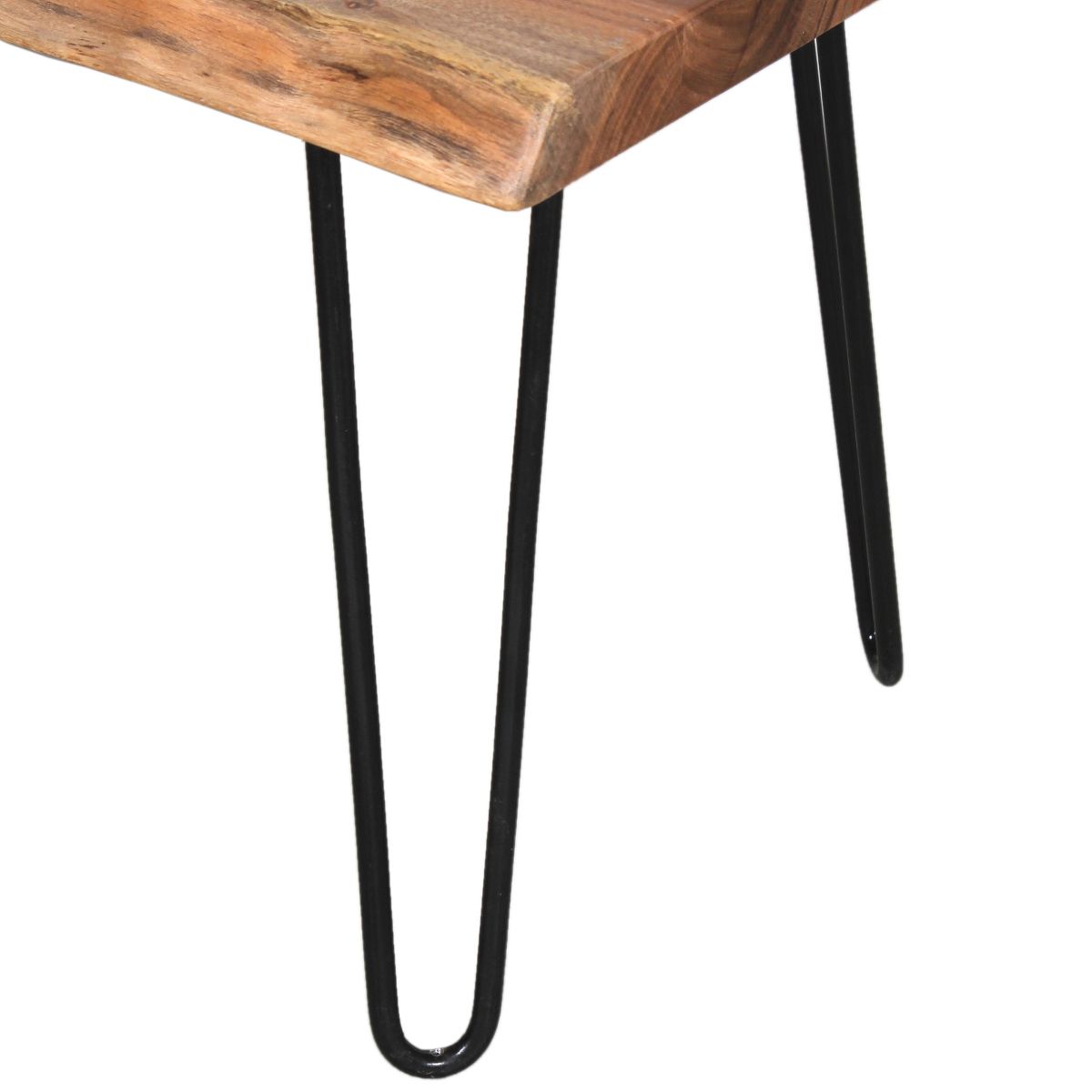 Alaterre Furniture 20" Hairpin Natural Brown Live Edge End Table Metal And Wood - thumbnail 6