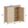 Rattan Sideboard Buffet Cabinet – Freestanding Kitchen Cupboard with Adjustable Shelves, Coffee Bar Cabinet for Living Room & Dining Room, Natural - 2 of 4