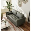 Tree City- 58" Upholstered Mid-Century Modern Faux Leather Square Arm Sofa Loveseat - 2 of 4