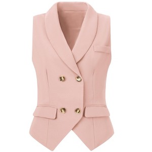 INSPIRE CHIC Women's Lapel Collar Dressy Versatile Racerback Waistcoat Suit Vest - 1 of 4