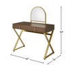 PAGED Vanity Desk Rustic Makeup Table with Mirror, 4 Storage Drawers for Living Room, Bedroom - 2 of 4
