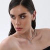 SOHI Women's Metallic Silver The Serpent Torque Necklace - 4 of 4