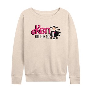 Women's - Barbie - Ken Out Of 10 Lightweight French Terry Wide Neck Long Sleeve Shirt - 1 of 4