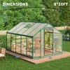 Garvee Walk-In Greenhouse with Polycarbonate Panels, Aluminum Frame, Quick Setup, Roof Vent, Outdoor Garden Greenhouse - 3 of 4