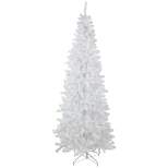 Northlight 6.5' Pre-Lit Pencil White Georgian Pine Artificial Christmas Tree, Warm White LED Lights