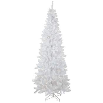 Northlight 6.5' Pre-Lit Pencil White Georgian Pine Artificial Christmas Tree, Warm White LED Lights