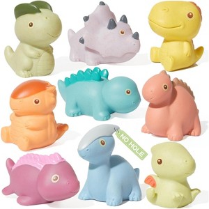 9-Pack Dinosaur Bath Toys, Mold-Free No-Hole Sealed Set for Babies and Toddlers - 1 of 4