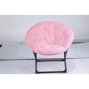 Comfy Oversized Saucer Chair for Adults ¨C Soft Faux Fur Plush Folding Moon Chair, Thick Padded Stable Metal Frame Reading Lounge Chair - 1 of 4