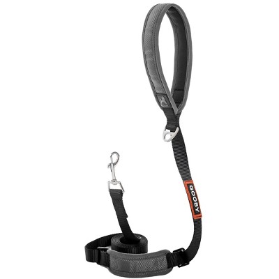 Gooby Pioneer Leash, 6 Feet Padded Handle with Adjustable Traffic Control Short Handle Matchces with Pioneer Harness, Gray