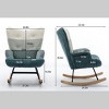 MaseiKar Modern Panelled Armchair with Solid Wood Armrests and Feet, Medieval Modern Sofa, Upholstered Armchair, For Living Room Bedroom Studio - 2 of 4