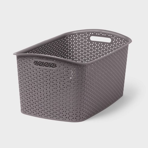Dynko 4 Packs Large Storage Baskets, Clear Grey Organizer Trays Baskets,  Plastic Weave Storage Basket : : Clothing, Shoes & Accessories