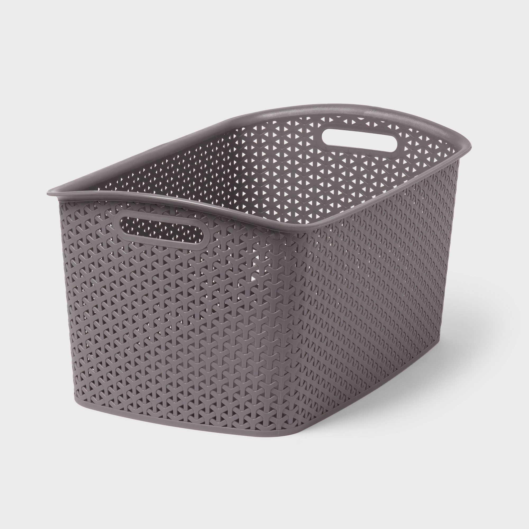 Y-Weave Jumbo Decorative Storage Basket Gray - Brightroom™