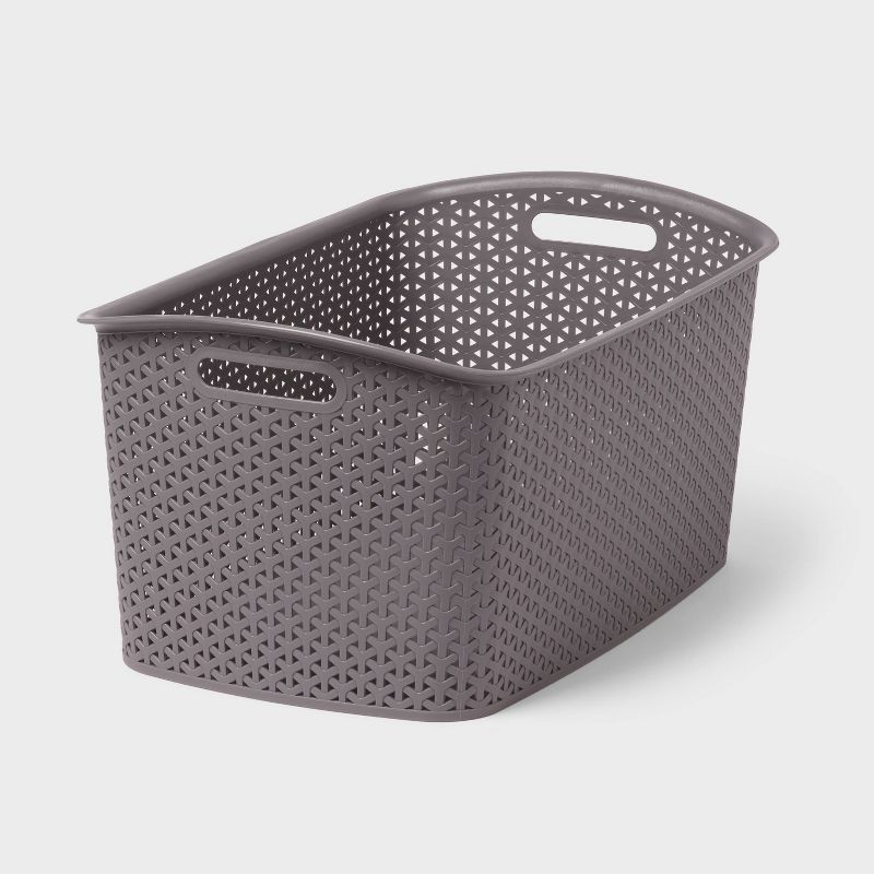 Y-Weave Jumbo Decorative Storage Basket Gray - Brightroom&#8482;, 1 of 7