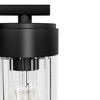 Hunter Fan Gatz with Clear Fluted Glass 3-Light Bathroom Vanity Wall Light Fixture Matte Black - 4 of 4