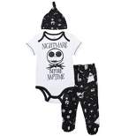 Disney Nightmare Before Christmas Zero Oogie Boogie Jack Skellington Baby Bodysuit Pants and Hat 3 Piece Outfit Set Newborn to Infant 