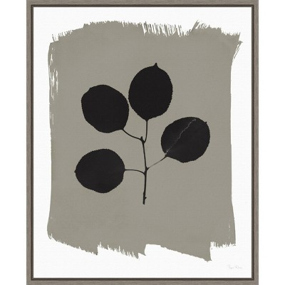 16" x 20" Nature by the Lake Leaves II by Piper Rhue Framed Wall Canvas Gray - Amanti Art