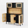VYNXARIA Wooden Kitchen Cabinet White Pantry Storage Microwave Cabinet with Storage Drawer - 2 of 4