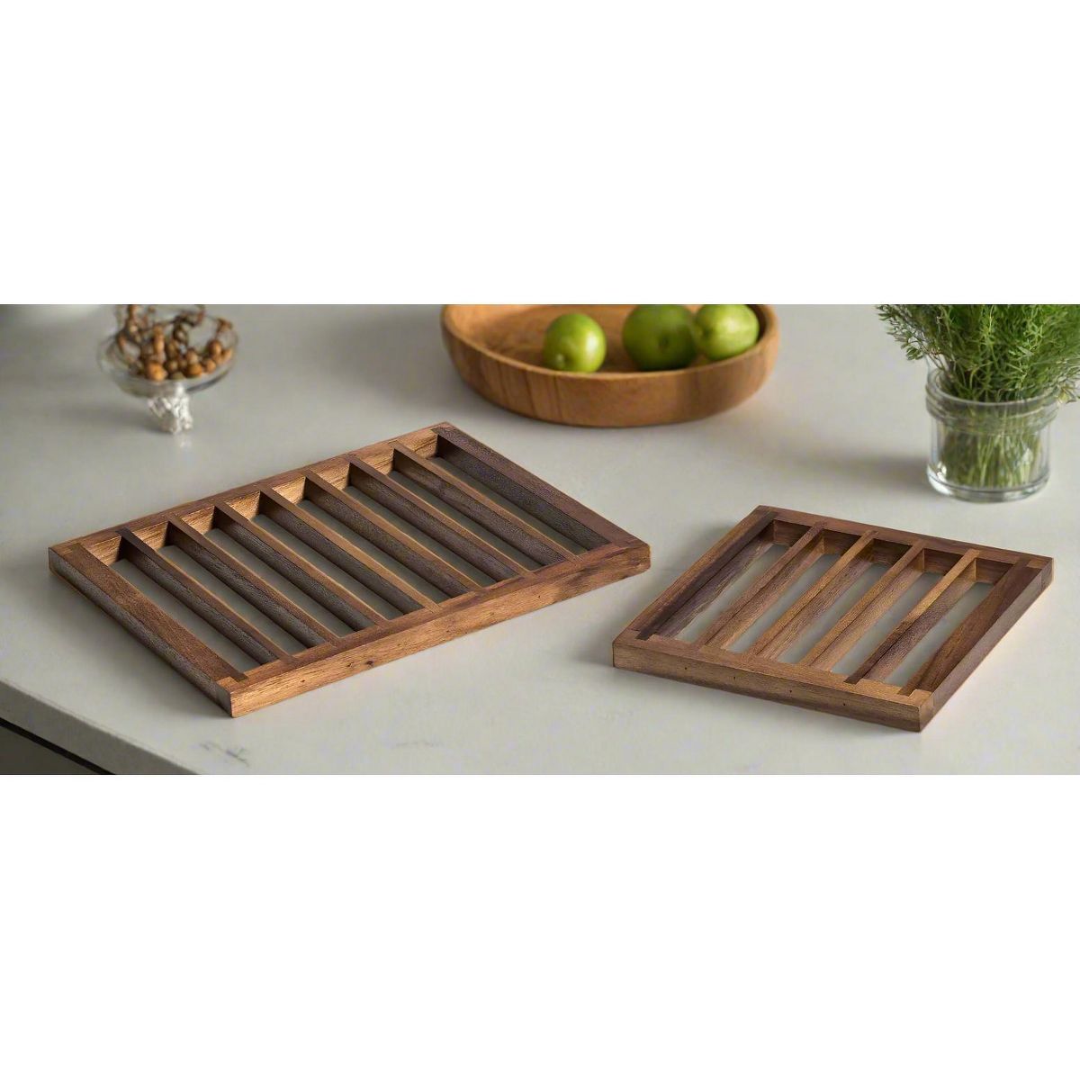 Kalmar Home Acacia WoodTrivets Set of 2