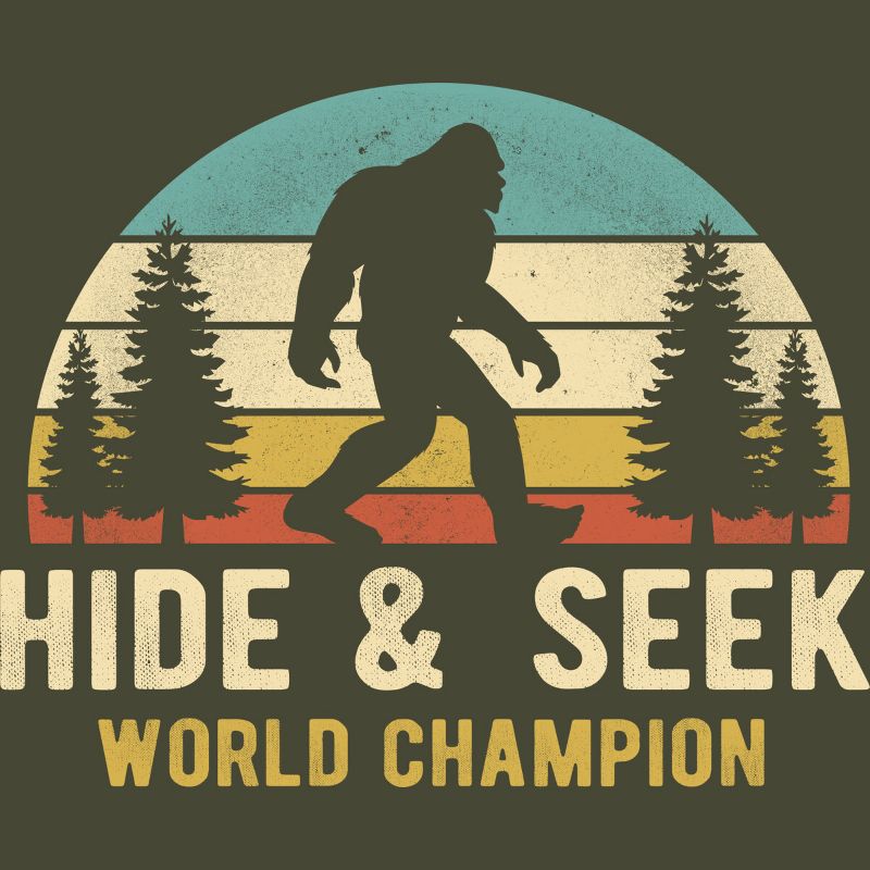 Men's Design By Humans Bigfoot - Hide And Seek World Champion By clickbong T-Shirt, 2 of 3