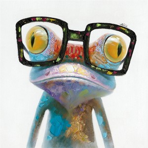 Hipster Froggy II Unframed Wall Canvas - Yosemite Home Decor: Modern Animal Art, 20x20 Wood Canvas - 1 of 4
