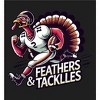 Thanksgiving Feathers & Tackles Turkey Football Player Adult Crew Neck Short Sleeve Tee - image 2 of 2