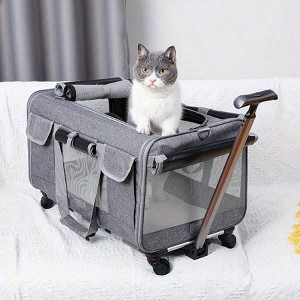 Babeyer Cat Dog Carrier With Detachable Wheels, Pet Travel Rolling Carrier, For Small And Medium-Sized Dogs And Cats - 1 of 4