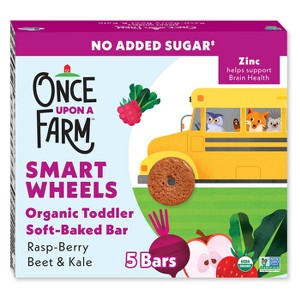Once Upon a Farm Smart Wheels Baby Meals - Rasp-Berry & Kale - 0.67oz/5ct - 1 of 4