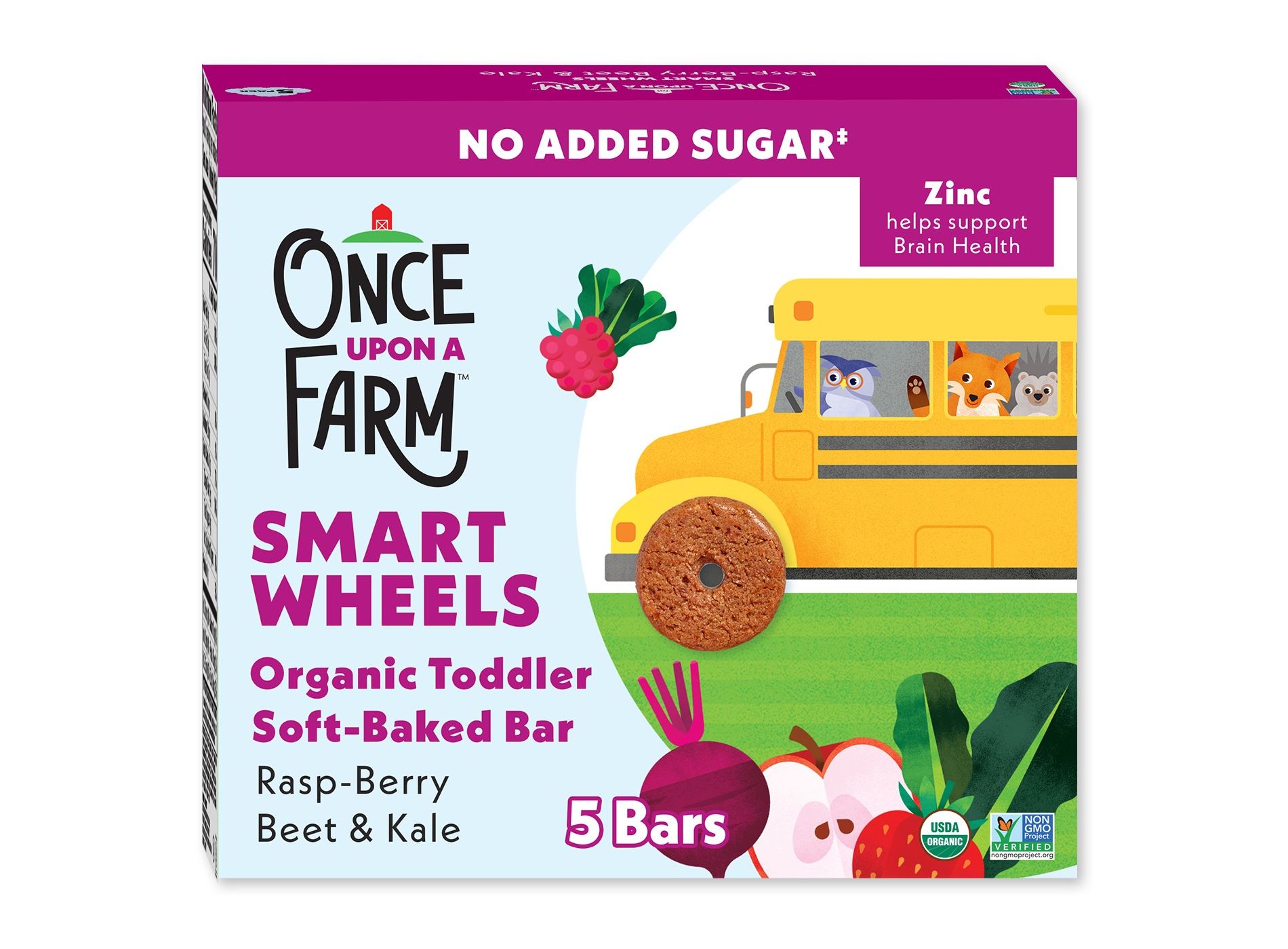 Once Upon a Farm Smart Wheels Baby Meals - Rasp-Berry & Kale - 0.67oz/5ct