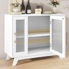 Whizmax Modern Sideboard Buffet Cabinet - Fluted Glass Door, 2-Tier Storage, Accent Cabinet for Dining Room, Kitchen, Coffee Bar & Home Decor - 3 of 4