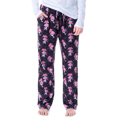 Dreamworks Trolls Movie Women's Poppy Super Soft Loungewear Pajama Pants Black