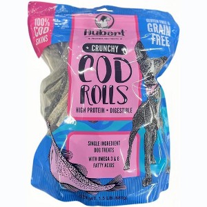 Hubert Pet Premium Cod Skin Roll Dog Treats, Grain Free, Single Ingredient, USA Tested - 1.5 lbs Super Value Pack - 1 of 4