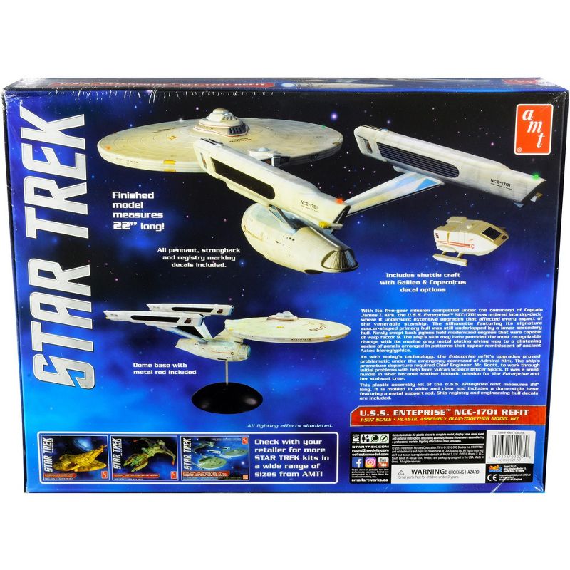 Skill 2 Model Kit U.S.S. Enterprise NCC-1701 Refit Starship "Star Trek" 1/537 Scale Model by AMT, 4 of 5