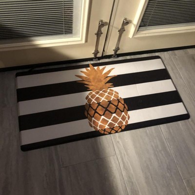 Nicole Miller Anti-Fatigue Kitchen Mat - Gold Pineapple Print