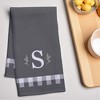 Personalization Mall Black & White Plaid Waffle Weave Kitchen Towel - 2 of 4