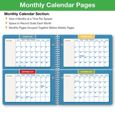2026-2027 Global Printed Products 7 x 9 Academic Year Secondary Student-Matrix, Weekly/Monthly, 11 Month, Black Doodles