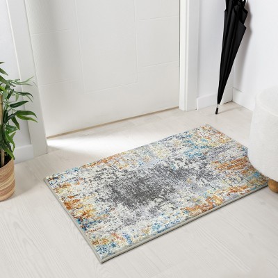 Luxe Weavers Multi Abstract Stain-Resistant Area Rug 2x3
