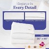 FluffCo Luxury Hotel Towel | Highly Absorbent Premium Bath Towel Made from 100% Cotton | Super Soft White Towel with Twill Satin Border - 2 of 4