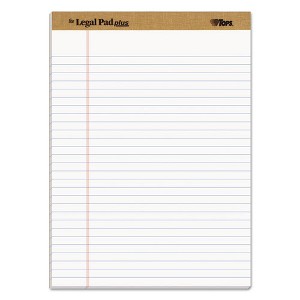 TOPS "The Legal Pad" Plus Ruled Perforated Pads with 40 pt. Back, Wide/Legal Rule, 50 White 8.5 x 11.75 Sheets, Dozen - 1 of 4