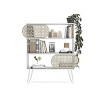 46in 3-Tier Bookcase with Open Shelves and Metal Legs, Compact Wood Storage Rack for Home Office-3irtyhousy - 2 of 4