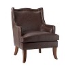 Nikolaus Vegan Leather Armchair with Solid Wood Legs and and Nailhead Trim for Living Room and Bed Room| ART OF LIVING DESIGNS - 2 of 4