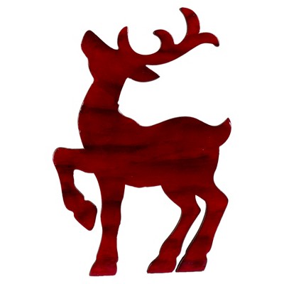 Northlight 8in Red and Black Stained Standing Reindeer Christmas Tabletop Decor