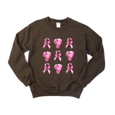 Simply Sage Market Women's Graphic Sweatshirt Coquette Breast Cancer Collage