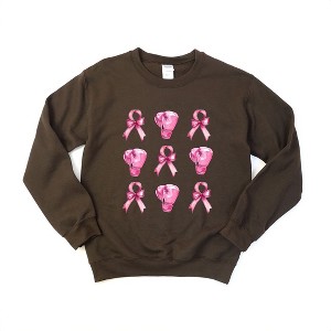 Simply Sage Market Women's Graphic Sweatshirt Coquette Breast Cancer Collage - 1 of 4
