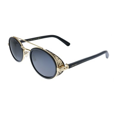 Jimmy Choo JC TONIE/S 2M2 Womens Oval Sunglasses Black Gold 51mm